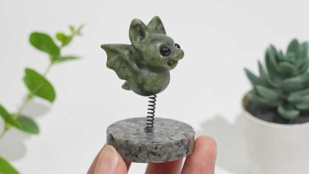 A Slightly Imperfect Natural Crystal Cute Wobble Spring Bat
