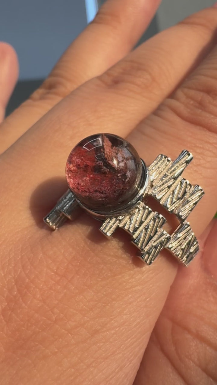 Red Garden Quartz Ring