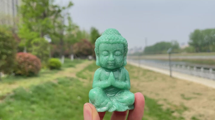 Natural Amazonite Baby Buddha Carving
