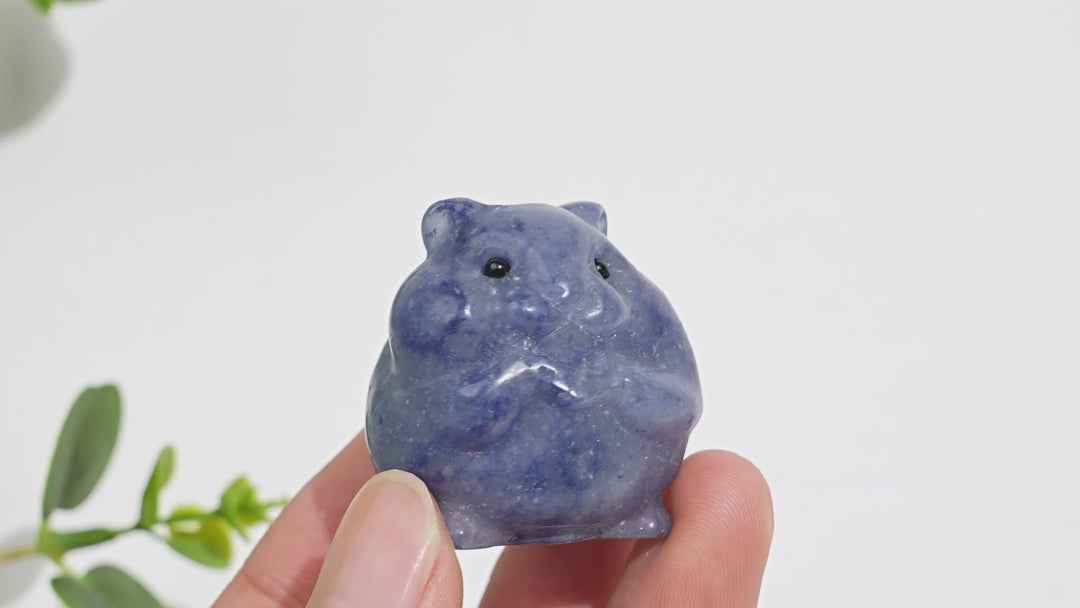 Natural Crystal Carving Chubby Hamster