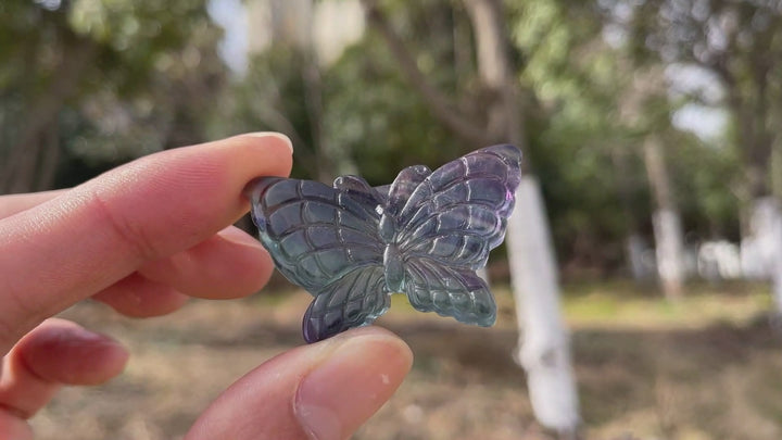 Natural Crystal Carving Enchanting Butterfly