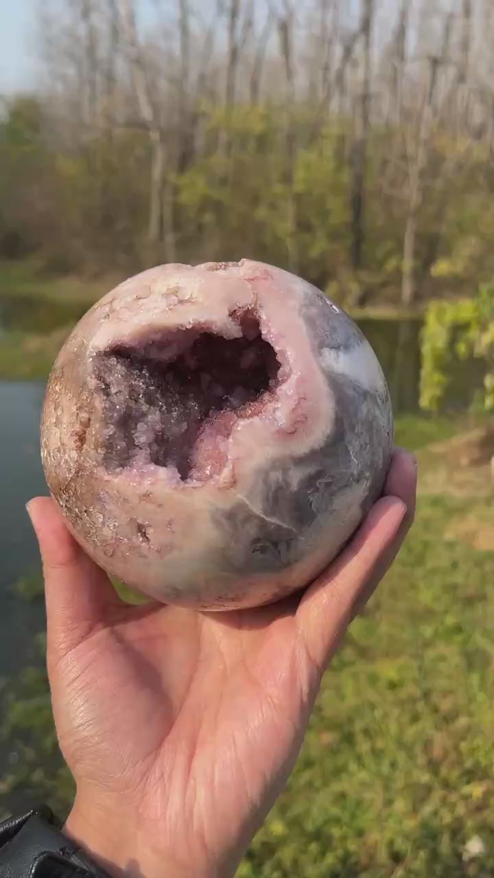 Pink Amethyst Geode Sphere