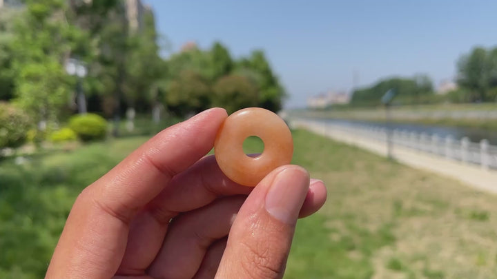 Natural Crystal Peace Donut Carving