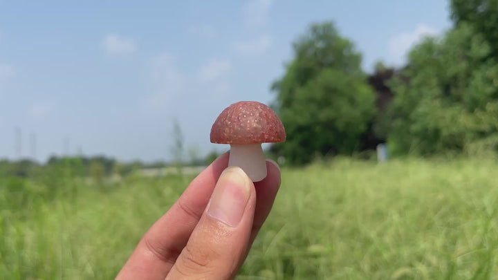 Natural Crystal Carving Mixed Material Mushroom