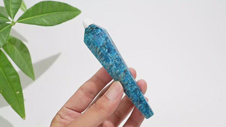 Natural Crystal Blue Apatite Wand