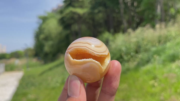 Unique,Natural Agate Geode Crystal Druzy Sphere
