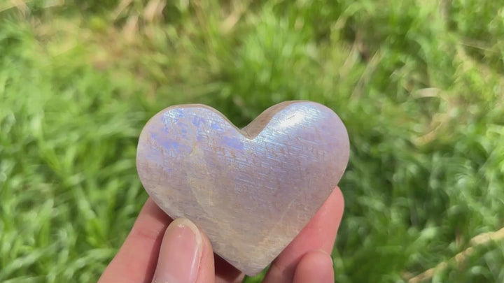 Natural Moonstone Crystal Heart