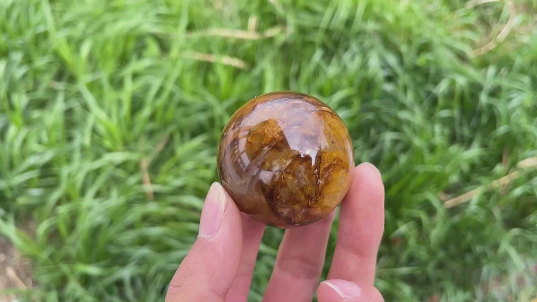 Natural Golden Healer Quartz Sphere