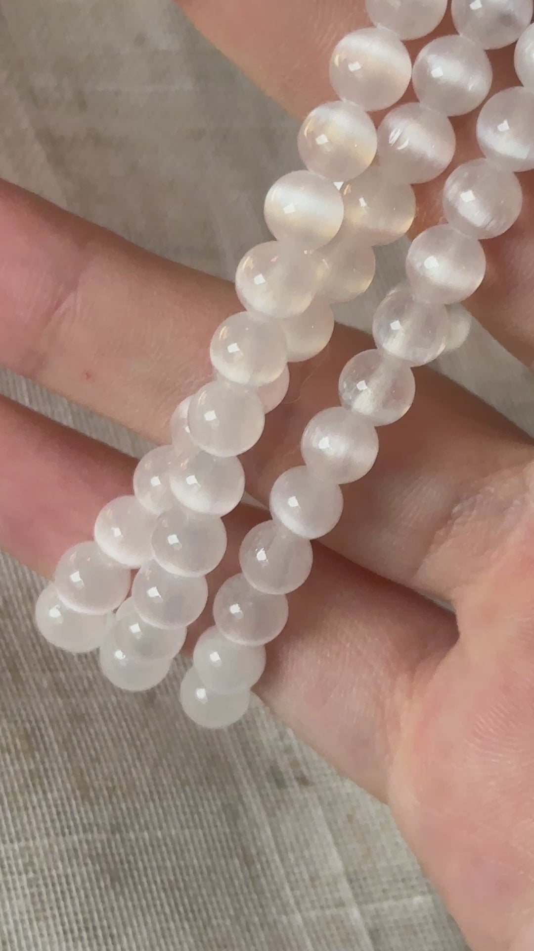 Selenite Triple Wrap Bracelet 6.0-6.3mm