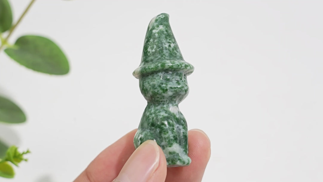Natural Crystal Whimsical Wizard Hat Sitting Cat