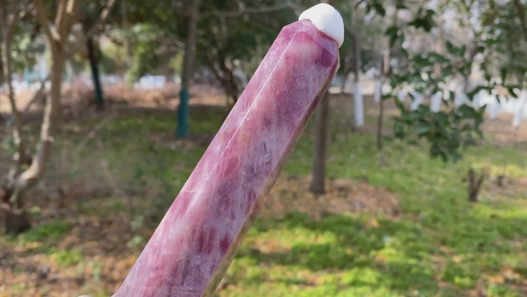 Natural Crystal Purple Rose Quartz Point