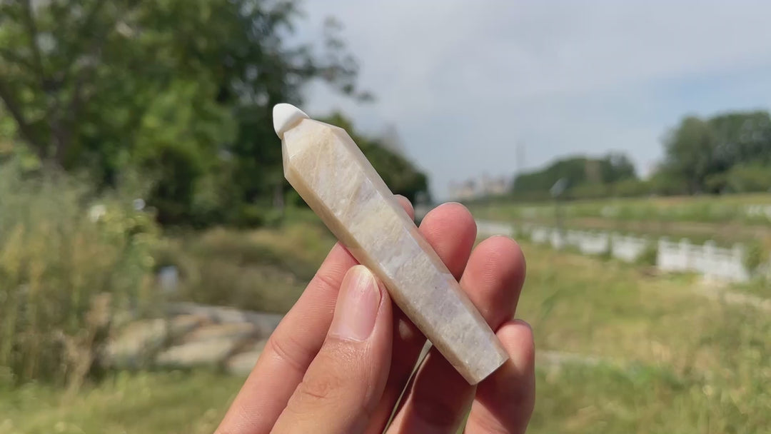 Natural Crystal Exquisite Moonstone Wand