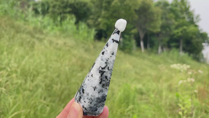 Unique,Natural Crystal Rainbow Moonstone Diamond Tower