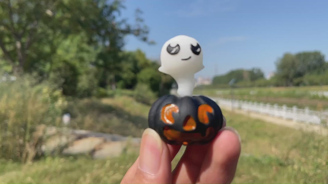 Natural Crystal Pumpkin Floating Ghost