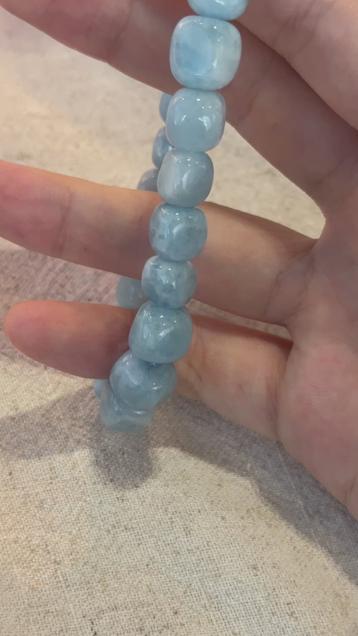 Aquamarine Organic Bracelet 7.4-8.9mm