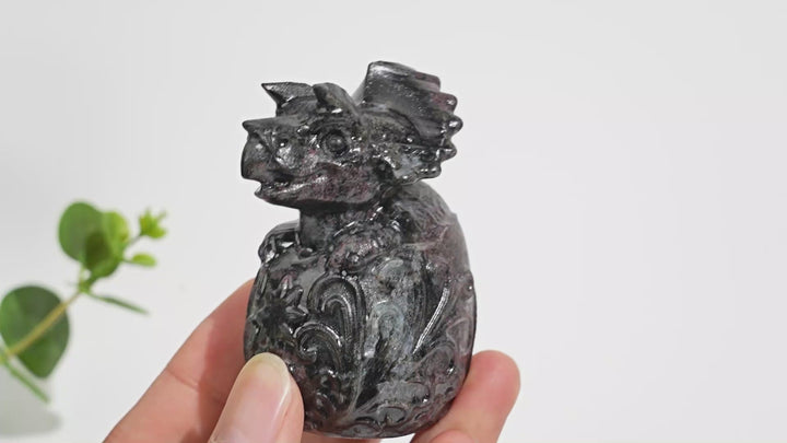Natural Crystal Carving Triceratops Dino Egg