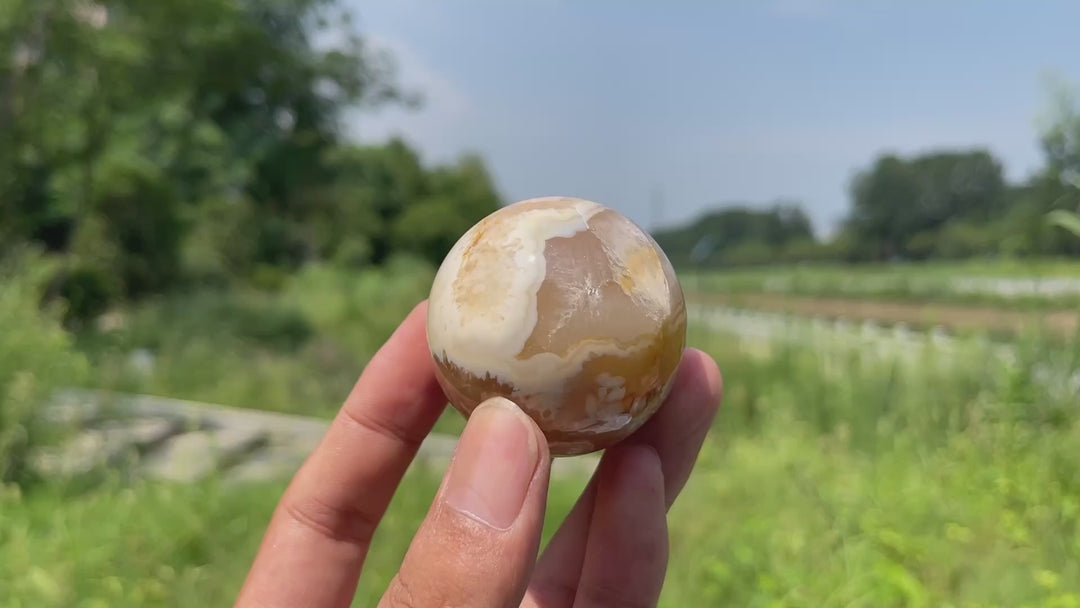 Natural Crystal Delicate Flower Agate Sphere