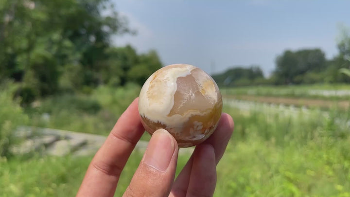Natural Crystal Delicate Flower Agate Sphere