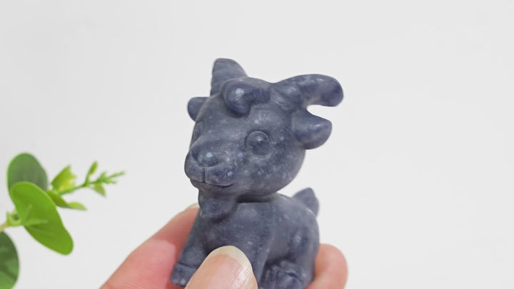 Natural Crystal Carving Cute Goat