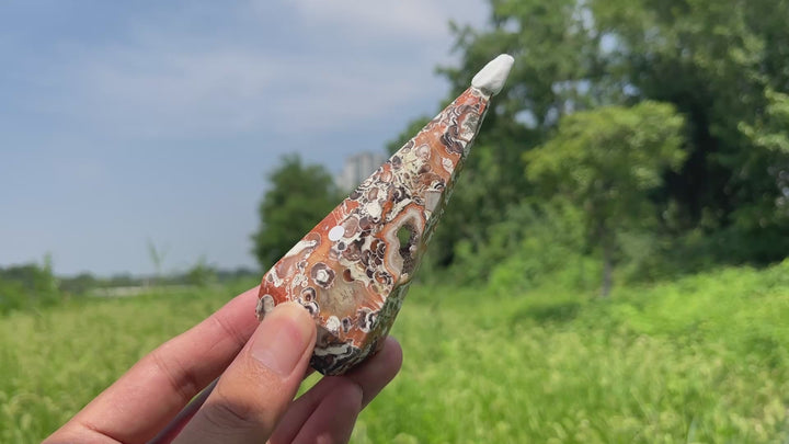 Unique,A Slightly Imperfect Natural Crystal Money Agate Diamond Tower