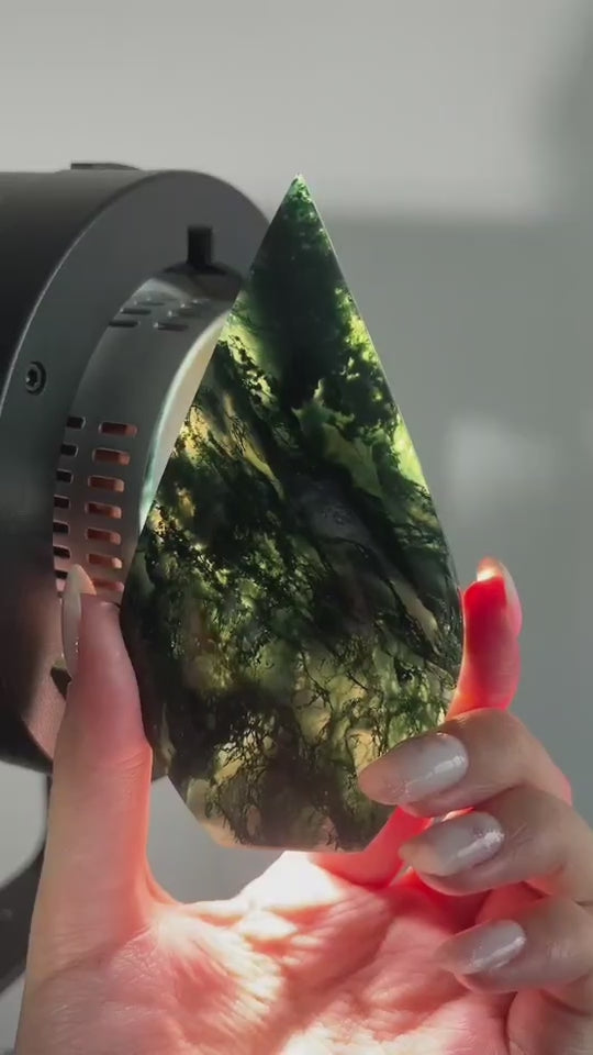 Unique,Moss Agate Teardrop