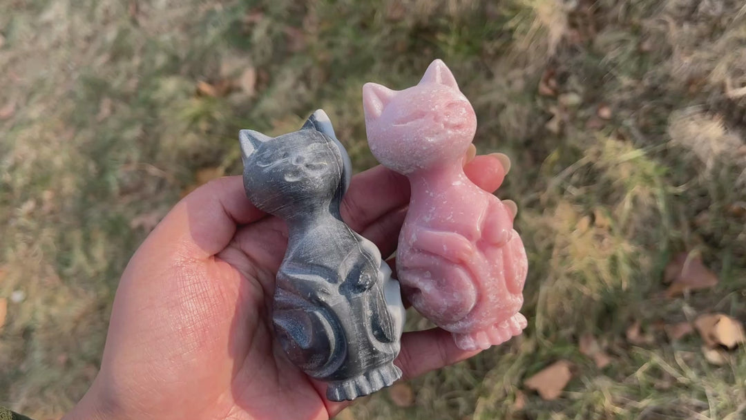 Natural Crystal Carving Standing Cat