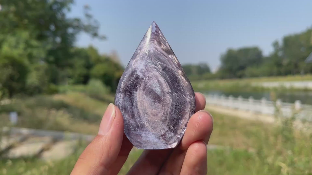 Natural Crystal Exquisite Lepidolite Teardrop