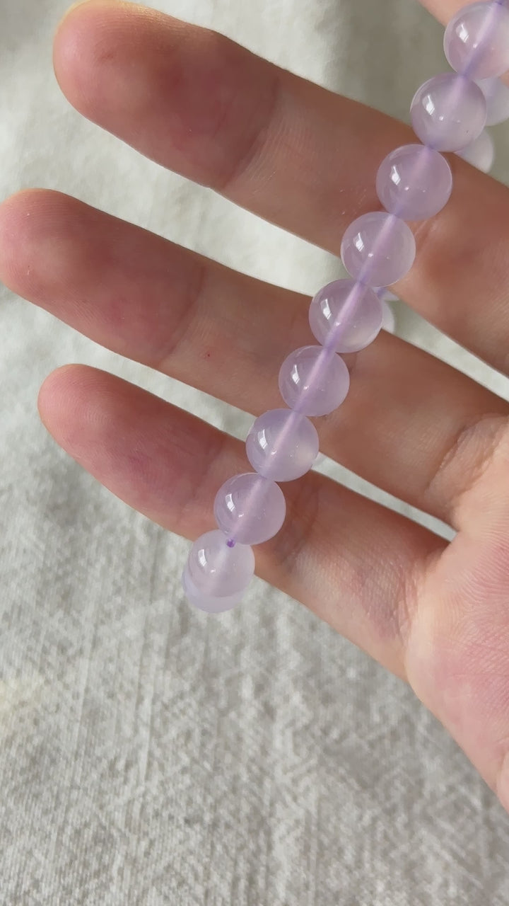 Purple Chalcedony Bead Bracelet 8.0-8.5mm