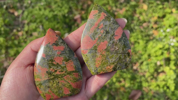 Natural Crystal Unakite Teardrop