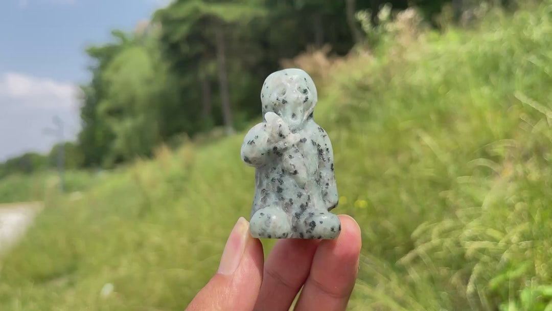 Natural Crystal Grim Reaper Carving With Dagger