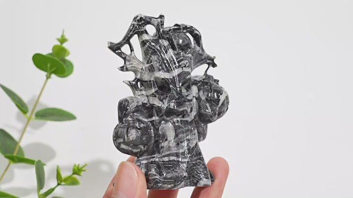 Natural Crystal Carving Ghost Pumpkin Tree