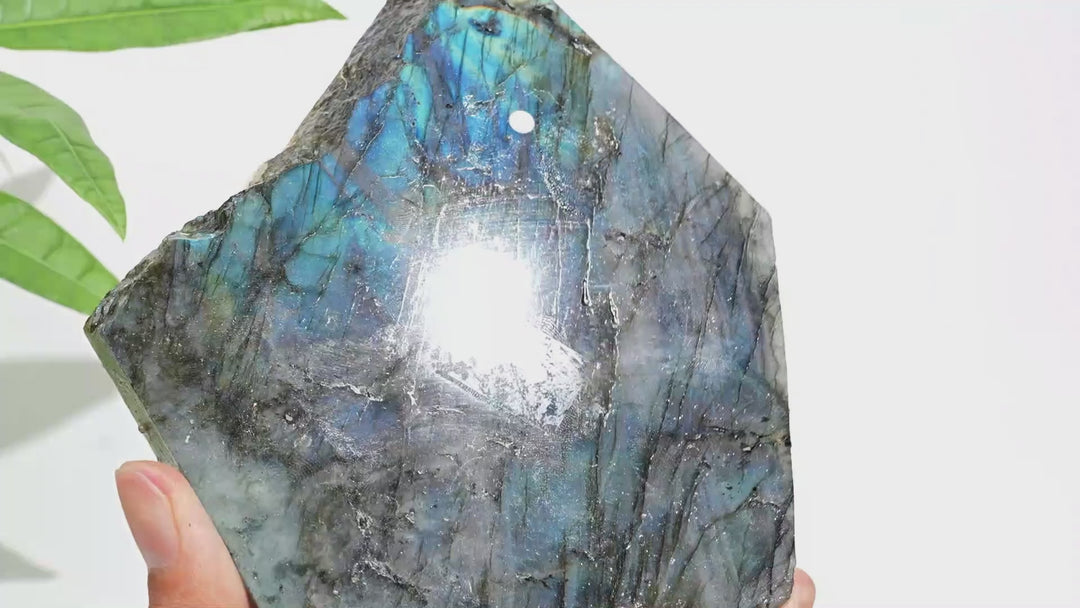 Unique,A Slightly Imperfect Natural Labradorite Crystal Slice