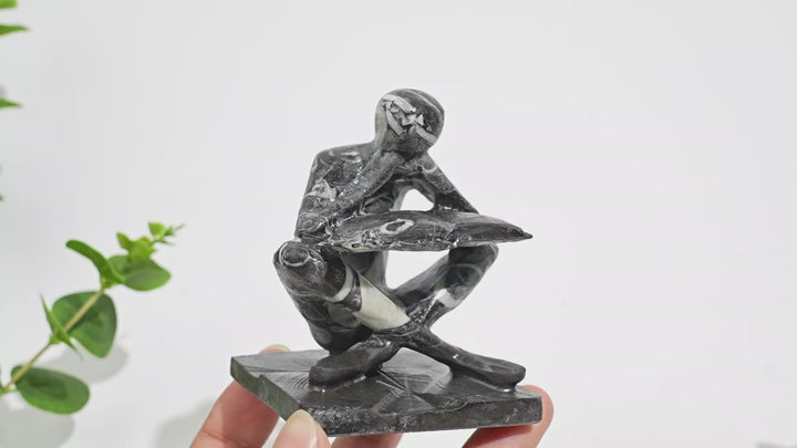 A Slightly Imperfect Natural Crystal Carving Thinker