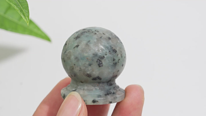 Natural Kiwi Jasper Roadblock Stone Piers Carving