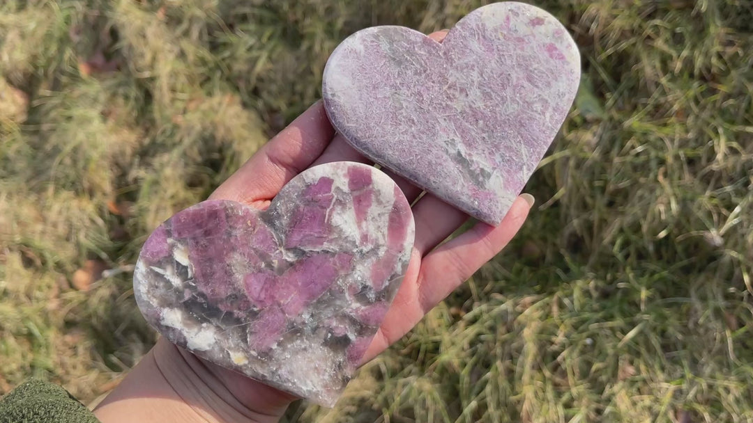 Natural Crystal Plum Tourmaline Heart