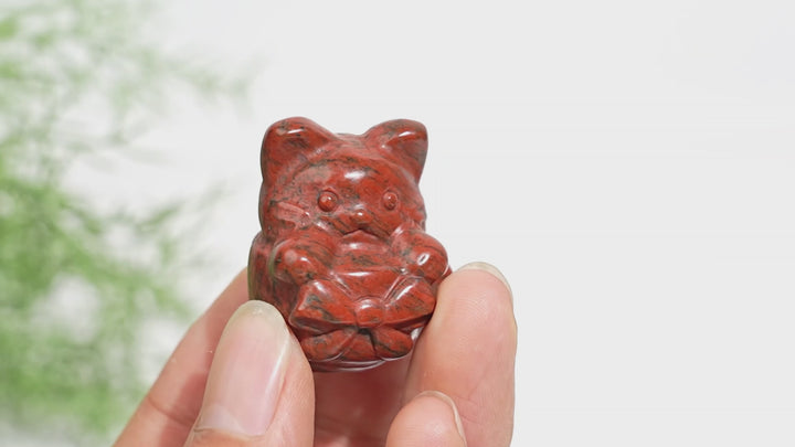 Natural Crystal Teacup Cat Carving