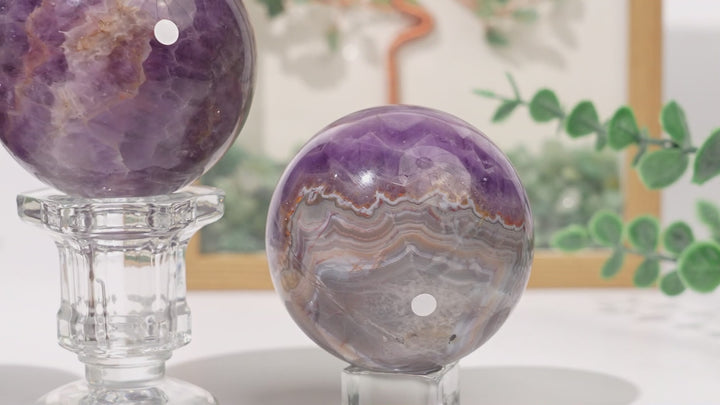 Imperfect,Natural Crystal Amethyst Agate Sphere