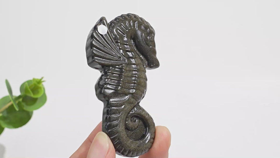 A Slightly Imperfect Natural Crystal Carving Cute Seahorse