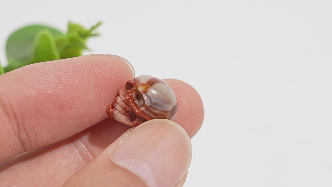 Natural Crystal Carving Alashan Agate Skull