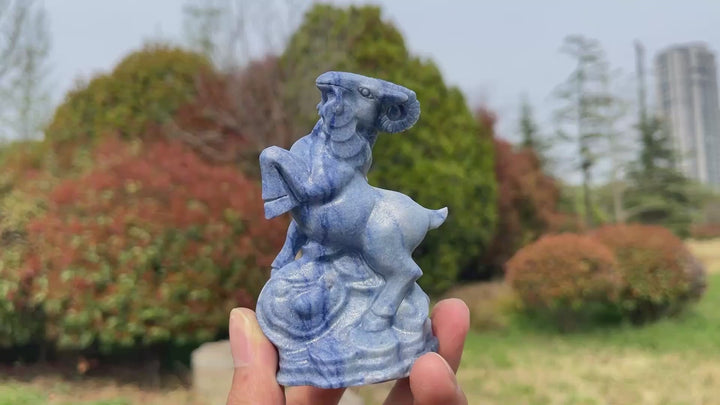 Natural Crystal Carved Mountain Goat
