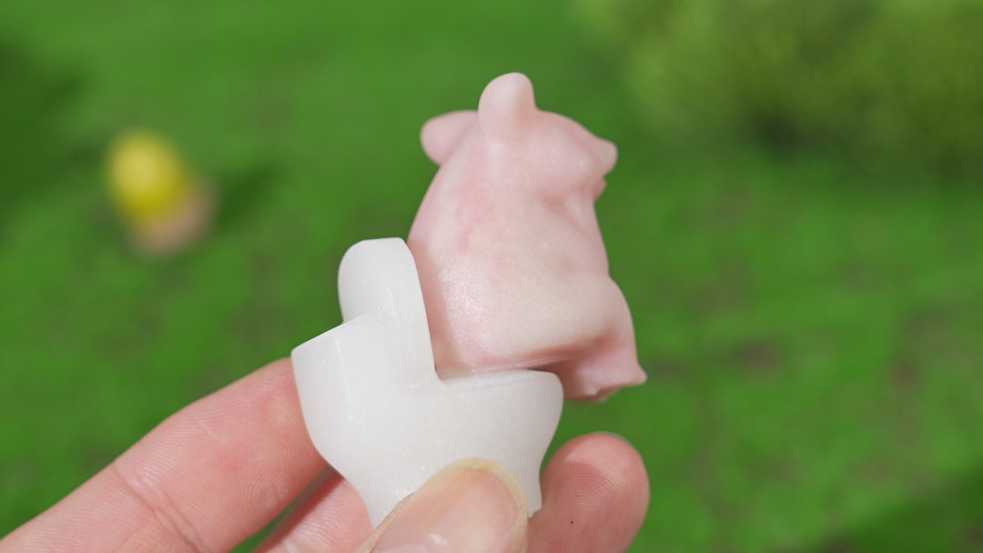Natural Pink Opal Toilet Pig