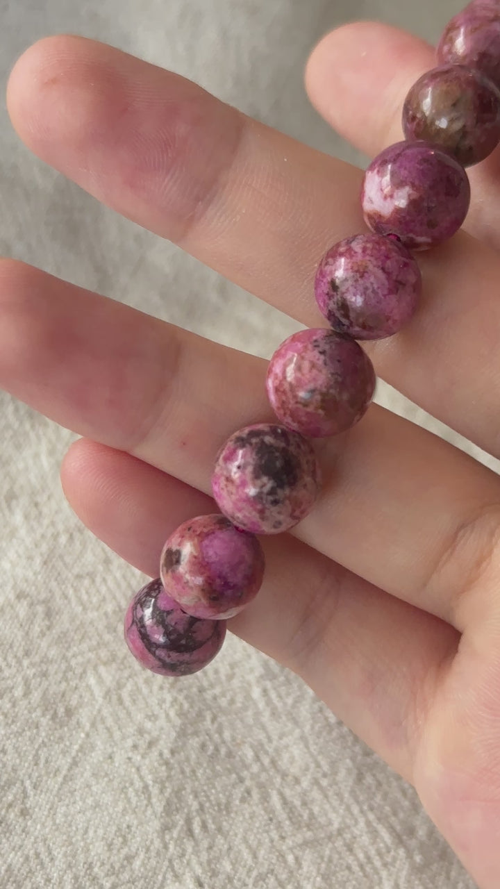 Cobaltan Calcite Bead Bracelet 10.8-11.3mm