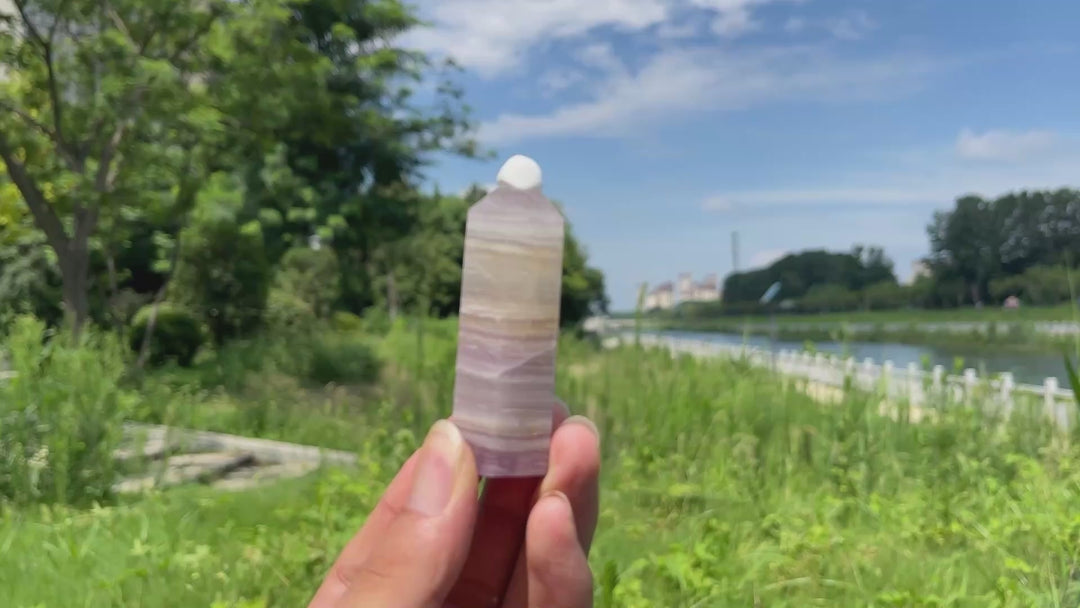 Natural Crystal Silky Fluorite Point