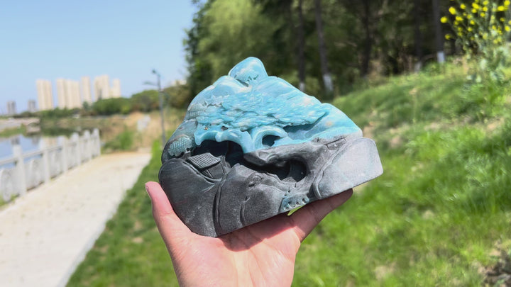 Unique,Natural Trolleite Landscape Carving