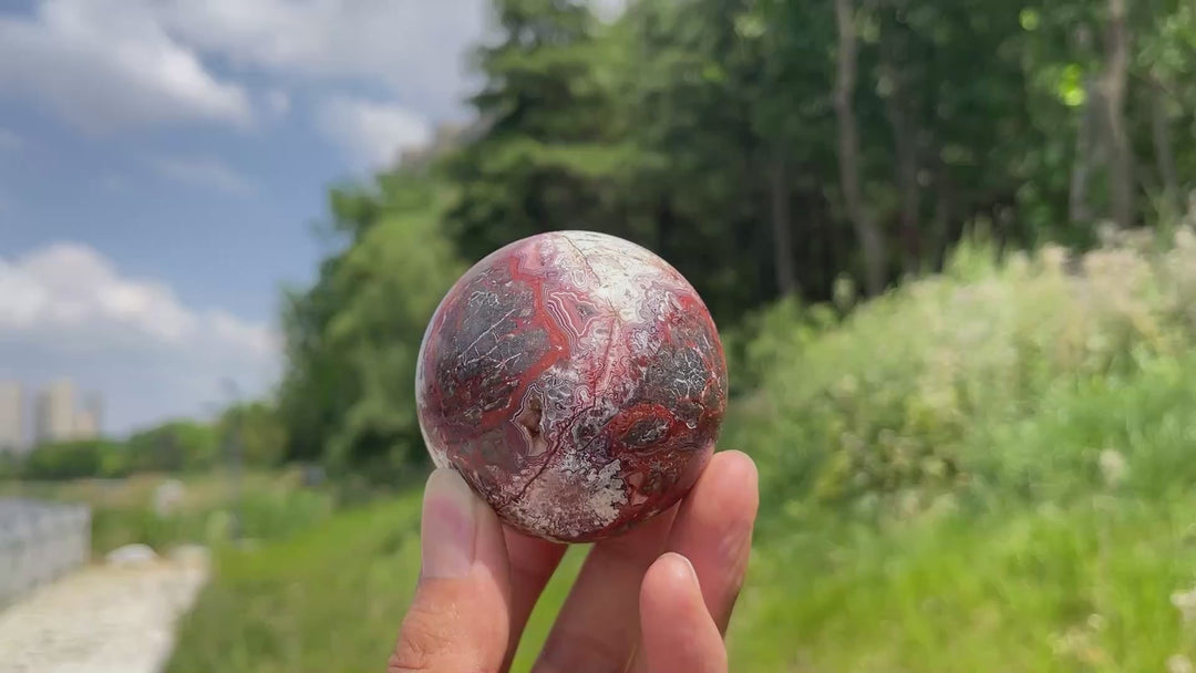 Natural Crystal Mexican Agate Sphere
