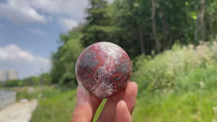 Natural Crystal Mexican Agate Sphere