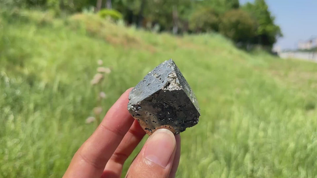 Natural Crystal Pyrite Cube Carving