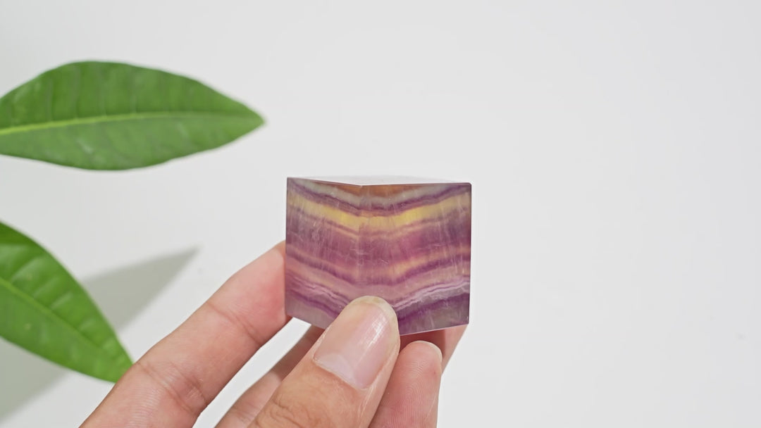 Natural Crystal Candy Fluorite Cube