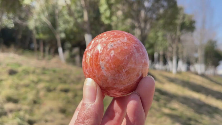 Natural Orange Calcite Sphere