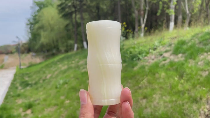 Natural Crystal Afghanistan Jade Bamboo Vase